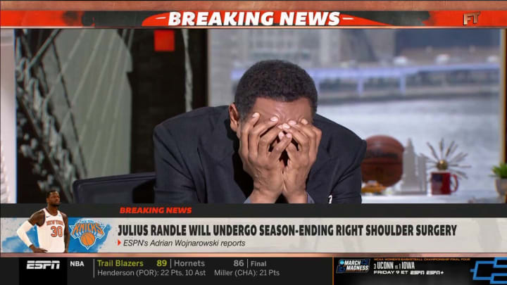 Stephen A. Smith was dismayed by the Julius Randle injury news.