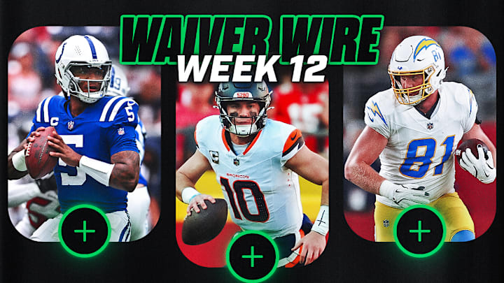 Anthony Richardson (left), Bo Nix (center) and Will Dissly (right) are the top adds on waiver wire this week. 