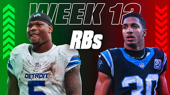 David Montgomery (left) is a start this week while Chuba Hubbard (right) is a sit. 