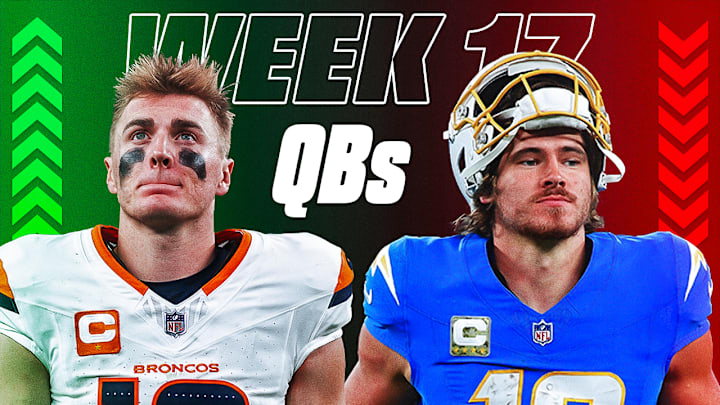 Bo Nix (left) is a start this week while Justin Herbert (right) is a sit. 