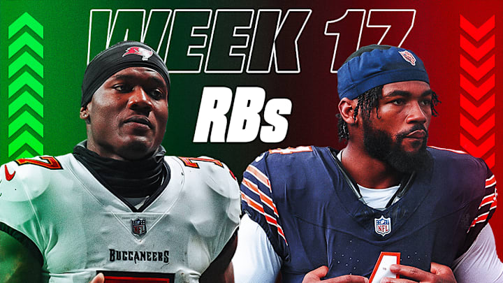 Bucky Irving (left) is a start this week while D’Andre Swift (right) is a sit. Bucky Irving (left) is a start this week while D’Andre Swift (right) is a sit.