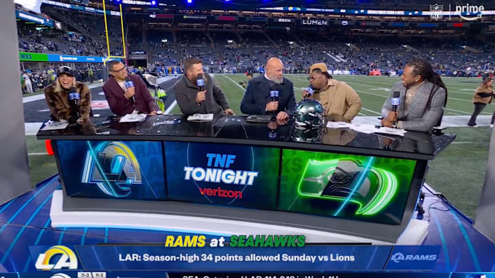 Marshawn Lynch made a memorable appearance on the TNF pregame show. 