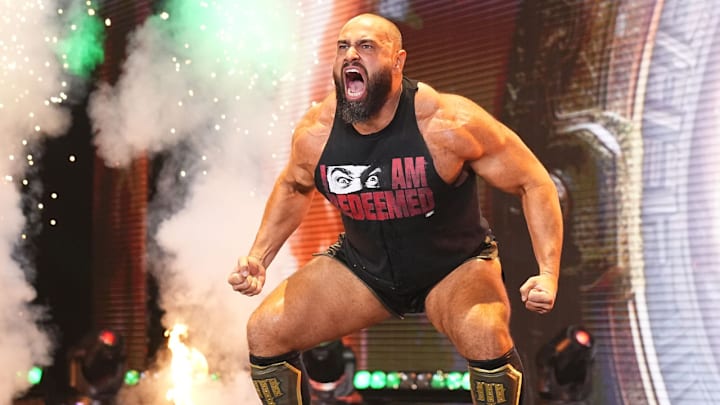 Rusev (Miro) making his entrance at AEW Worlds End (2023)
