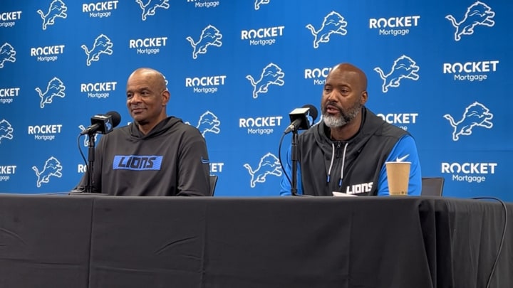 Detroit Lions general manager Brad Holmes and assistant general manager Ray Agnew Detroit Lions general manager Brad Holmes and assistant general manager Ray Agnew