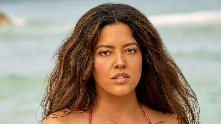 Denise Bidot was photographed by Yu Tsai in Jamaica. Swimsuit by Zimmermann.