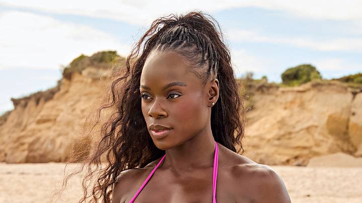 Tunde Oyeneyin was photographed by Ben Watts in Montauk, N.Y. Swimsuit by Toxic Sadie Swimwear. Tunde Oyeneyin was photographed by Ben Watts in Montauk, N.Y. Swimsuit by Toxic Sadie Swimwear.