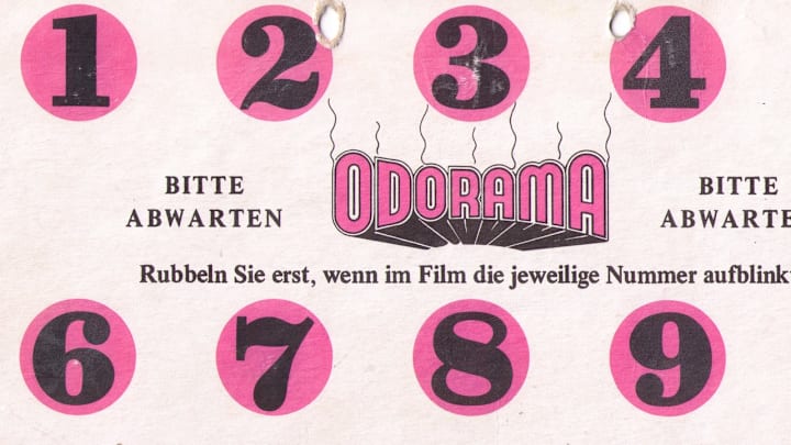 'Odorama' scratch and sniff card from the John Waters movie 'Polyester' (1982).