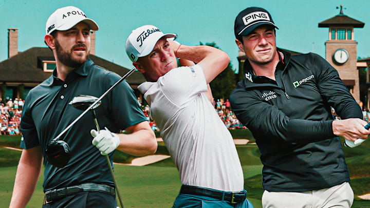 Patrick Cantlay (left), Justin Thomas (center) and Viktor Hovland (right) are among our outright betting picks. 