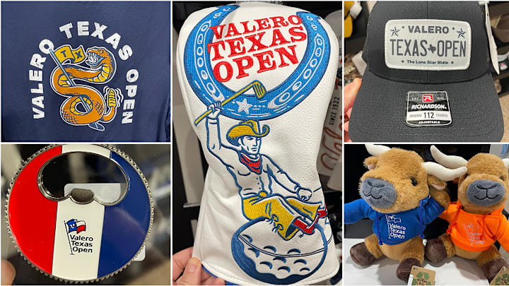 Merch center samples at the 2025 Valero Texas Open.