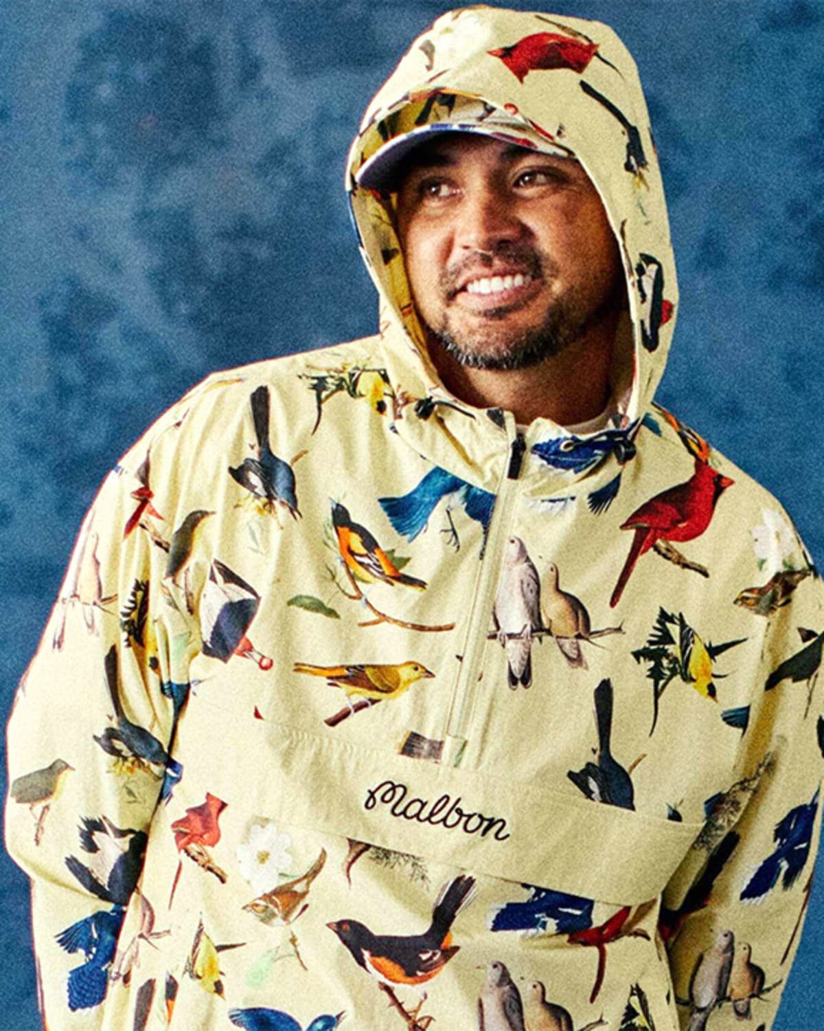 Jason Day in Malbon's Birds of Georgia jacket at the 2026 Masters