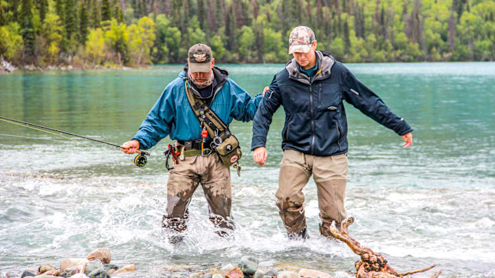 Balance and leg strength goes a long way in fly fishing. 