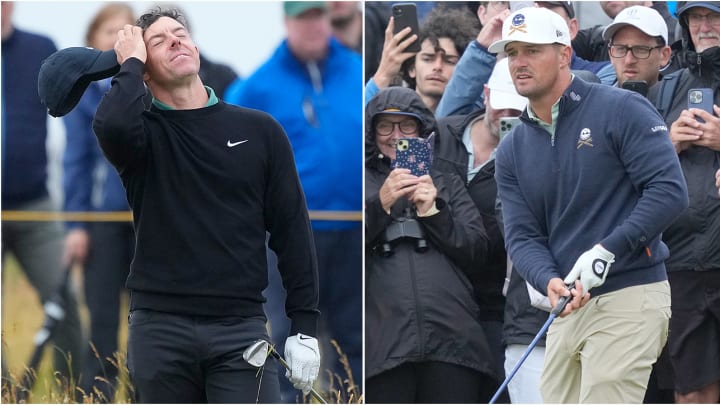 McIlroy (78) and DeChambeau (76) struggled throughout their opening rounds at Royal Troon.