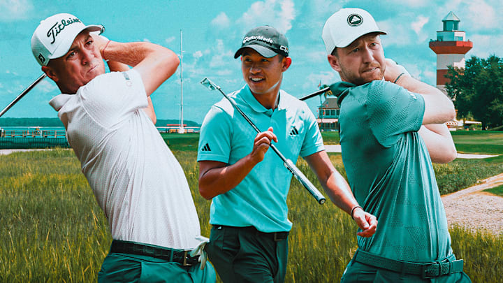 Justin Thomas (left), Collin Morikawa (center) and Daniel Berger (right) are among the picks for this week's SI Golf betting panel. 