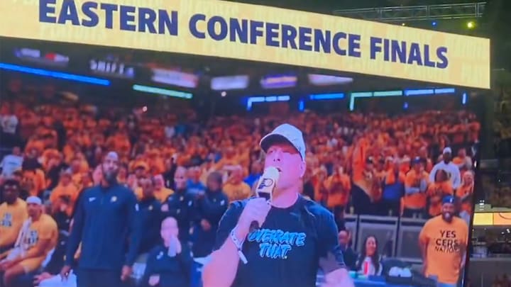 Pat McAfee cut a promo on Knicks fans before Game 4 in Indiana.