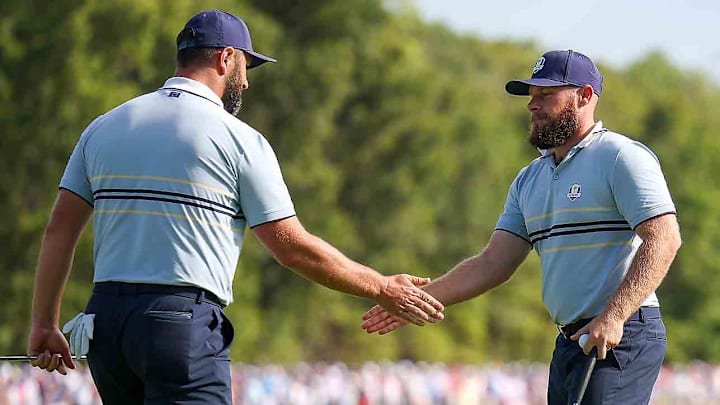 Jon Rahn and Tyrrell Hatton won their opening match 4 up.