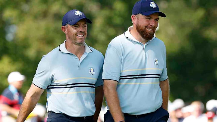 Rory McIlroy and Shane Lowry halved their four-ball match on Friday. Rory McIlroy and Shane Lowry halved their four-ball match on Friday.