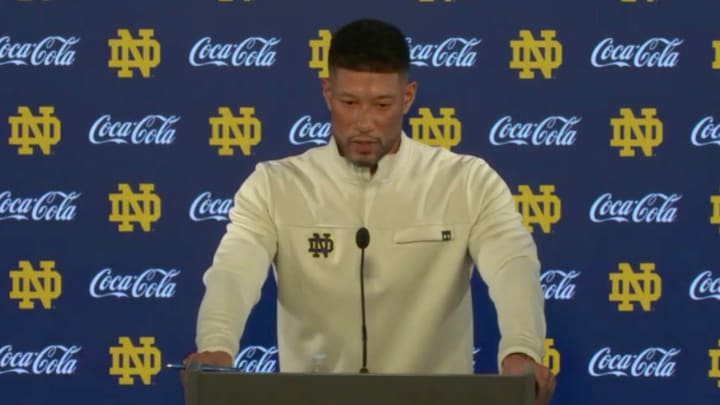 Notre Dame’s Marcus Freeman addressed the recent incident at his son’s high school wrestling match in which he was accused of battery.