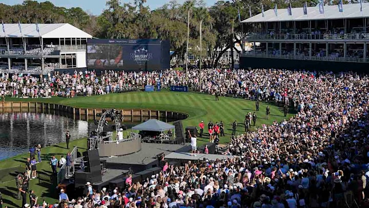 Sawgrass is known for its 17th hole island green, but the scene at the 17th tee is also a special experience.