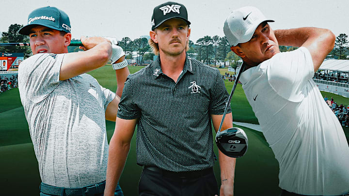 Michael Thorbjornsen (left), Jake Knapp (center) and Brooks Koepka (right) are among the betting picks for the Houston Open. 