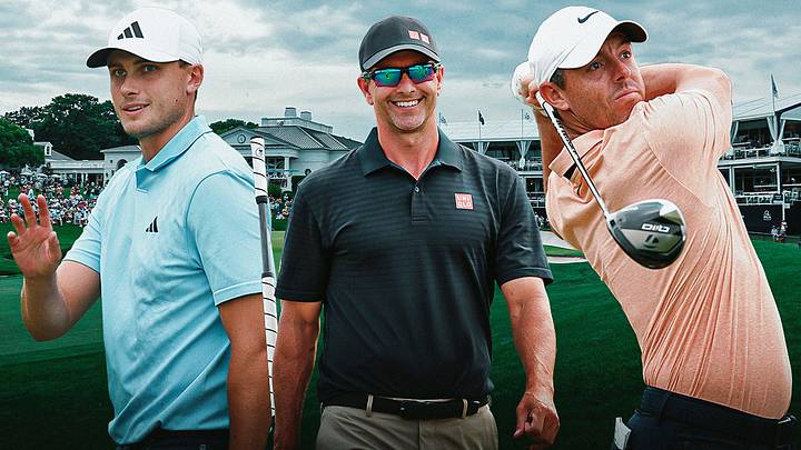 Ludvig Aberg (left), Adam Scott (center) and Rory McIlroy (right) are among our betting picks for this week's Truist Championship. 