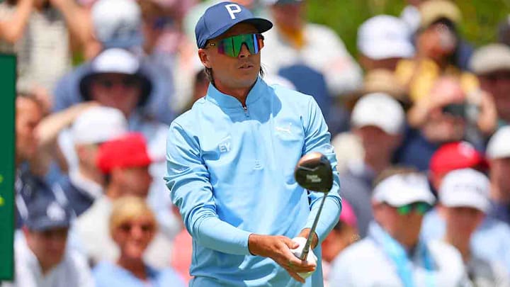 Rickie Fowler is 1 over par through 36 holes at the PGA. Rickie Fowler is 1 over par through 36 holes at the PGA.