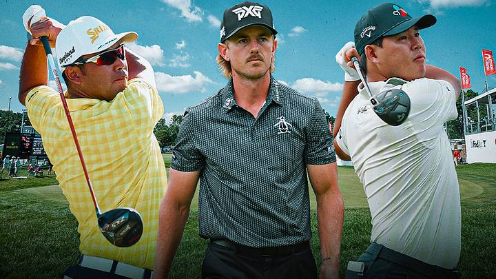 Hideki Matsuyama (left), Jake Knapp (center) and Si Woo Kim (right) are among our betting picks for the Rocket Classic. 