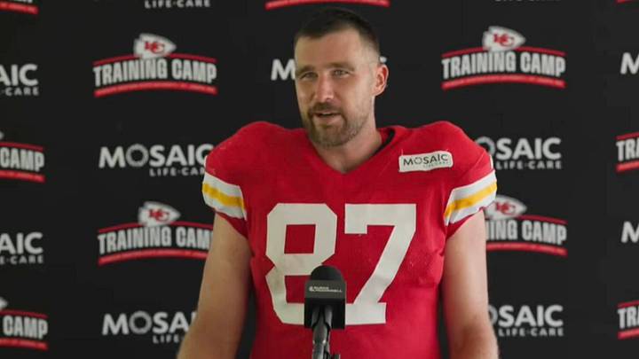 Travis Kelce made his first comments about getting married to Taylor Swift at Madison Square Garden earlier this offseason. Travis Kelce made his first comments about getting married to Taylor Swift at Madison Square Garden earlier this offseason.