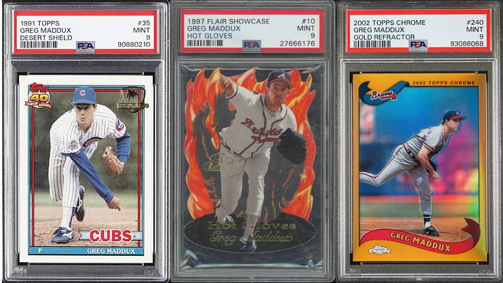 Maddux’s popular 1997 Flair Showcase Hot Gloves insert is another card showing signs of growth. A PSA 9 recently sold for $425, more than double its previous $210 sale in 2023. The long gap between sales kept it out of the top five, but it is another Maddux card worth watching. Maddux’s popular 1997 Flair Showcase Hot Gloves insert is another card showing signs of growth. A PSA 9 recently sold for $425, more than double its previous $210 sale in 2023. The long gap between sales kept it out of the top five, but it is another Maddux card worth watching.