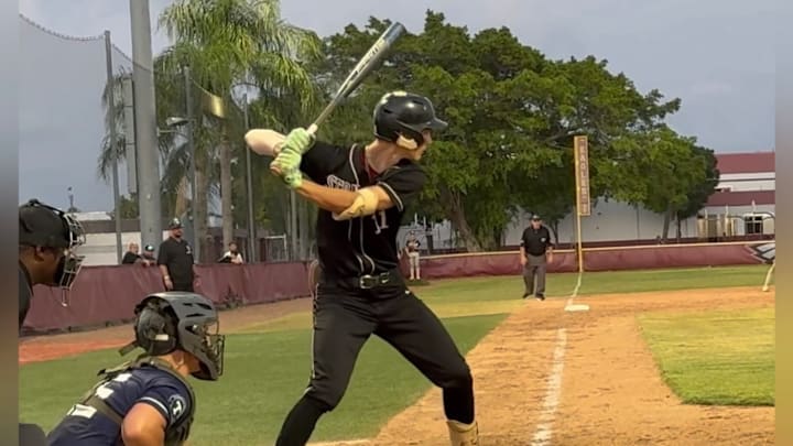 Marjory Stoneman Douglas outfielder Nick Diaz is showing why MLB scouts are watching him this time of year. Diaz hit two home runs in the regional semifinals.