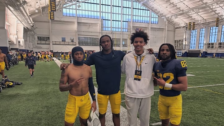 2027 QB recruit Trae Taylor during his Michigan visit 2027 QB recruit Trae Taylor during his Michigan visit