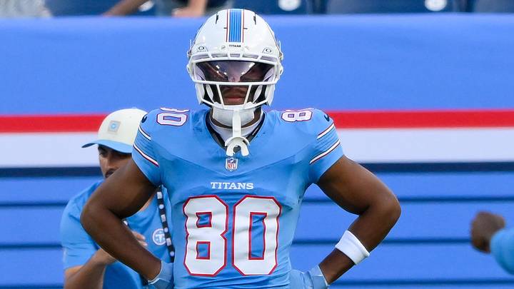 Aug 23, 2026; Nashville, Tennessee, USA; Tennessee Titans wide receiver Bryce Oliver (80) during warmup period against the Seattle Seahawks at Nissan Stadium. Mandatory Credit: Steve Roberts-Imagn Images Aug 23, 2026; Nashville, Tennessee, USA; Tennessee Titans wide receiver Bryce Oliver (80) during warmup period against the Seattle Seahawks at Nissan Stadium. Mandatory Credit: Steve Roberts-Imagn Images