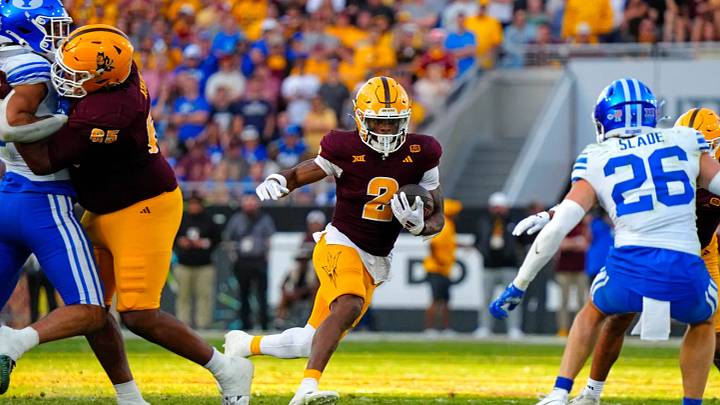 Arizona State running back Kyson Brown against BYU in Tempe on Nov. 23, 2024, the last time these two programs met. Arizona State running back Kyson Brown against BYU in Tempe on Nov. 23, 2024, the last time these two programs met.