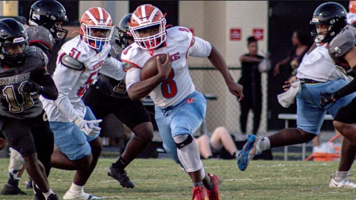 Boone senior running back Aaron Hardy senior rushed for more than 190 yards and two touchdowns to lead the unbeaten Braves (5-0) past Ocoee, 24-21, on Sept. 19.