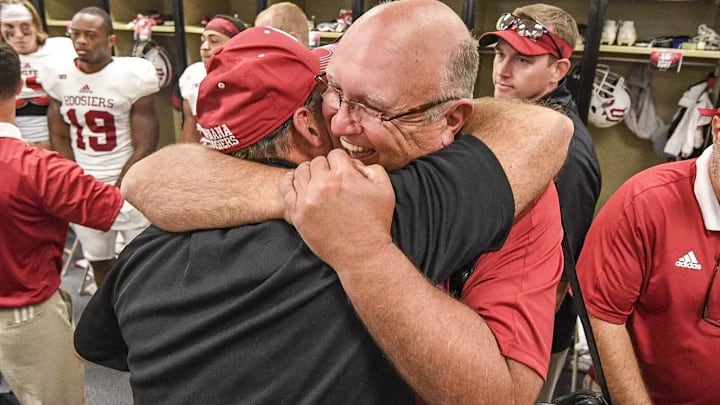 Indiana offensive coordinator is shown during his career on the Hoosiers' staff. Indiana offensive coordinator is shown during his career on the Hoosiers' staff.