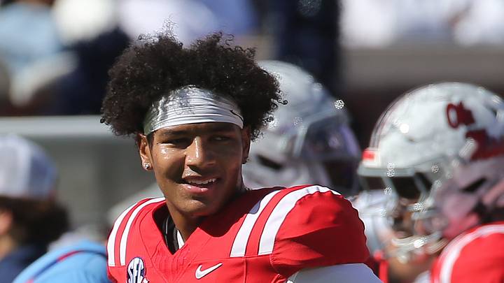 Oct 17, 2026; Oxford, Mississippi, USA; Mississippi Rebels quarterback Trinidad Chambliss (6) looks back before the game against the Missouri Tigers at Vaught-Hemingway Stadium. Mandatory Credit: Petre Thomas-Imagn Images Oct 17, 2026; Oxford, Mississippi, USA; Mississippi Rebels quarterback Trinidad Chambliss (6) looks back before the game against the Missouri Tigers at Vaught-Hemingway Stadium. Mandatory Credit: Petre Thomas-Imagn Images