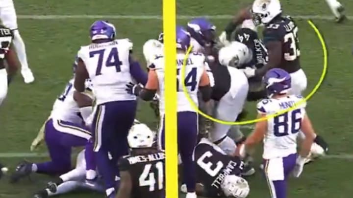 Walker was called for unnecessary roughness Walker was called for unnecessary roughness