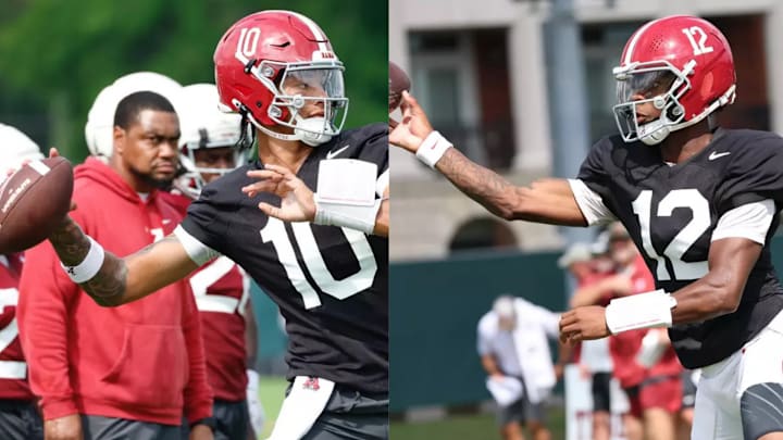 Alabama Quarterbacks Austin Mack (10) and Keelon Russell (12)