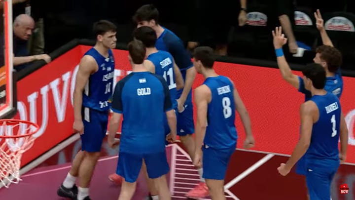 Omer Mayer celebrates with teammates Omer Mayer celebrates with teammates