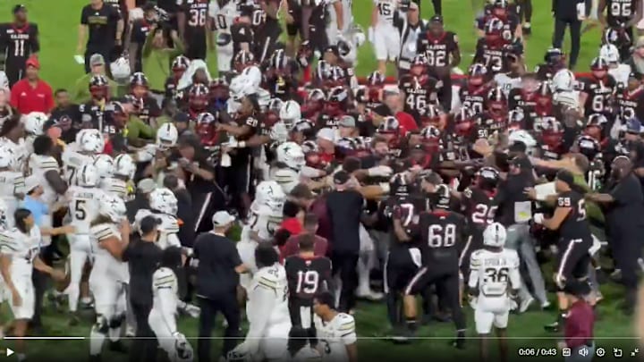 Post Game Brawl between Texas State and Louisiana Post Game Brawl between Texas State and Louisiana
