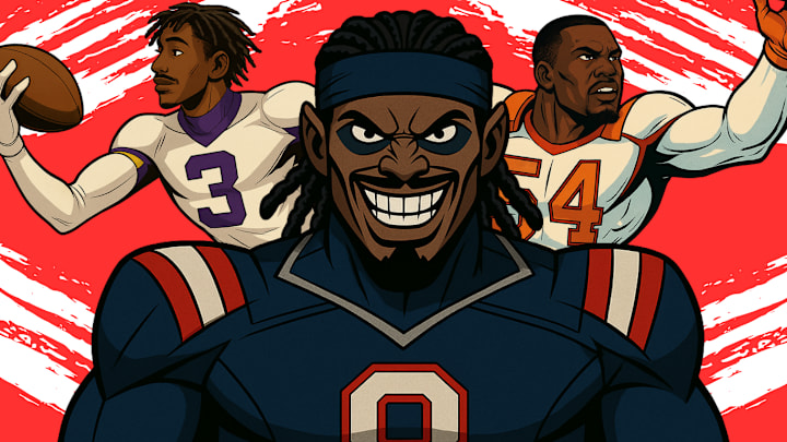 Jordan Addison (L), Stefon Diggs (M), Lavonte David (R)