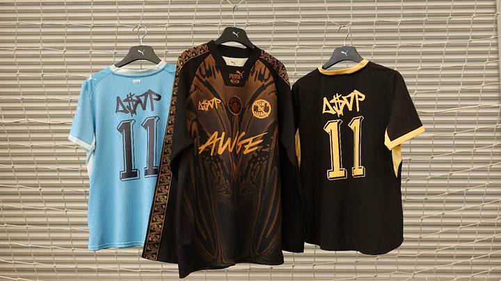 Manchester City's limited-edition jerseys. Manchester City's limited-edition jerseys.