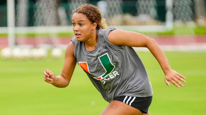 Miami Hurricanes Soccer practicing as the season get started in the next few days