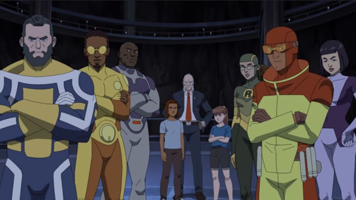 Ross Marquand (The Immortal), Jay Pharaoh (Bulletproof), Khary Payton (Black Samson), Ross Marquand (Robot), Walton Goggins (Cecil Stedman), Monster Girl, Grey Griffin (Shrinking Ray), Jason Mantzoukas (Rex Splode), Melise (Dupli-Kate)