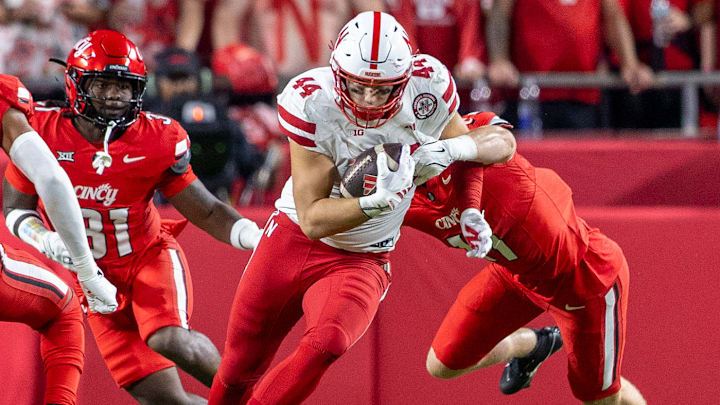 Nebraska tight end Luke Lindenmeyer totaled 312 receiving yards on 29 receptions in 2025. Both were career highs for the will-be senior. 