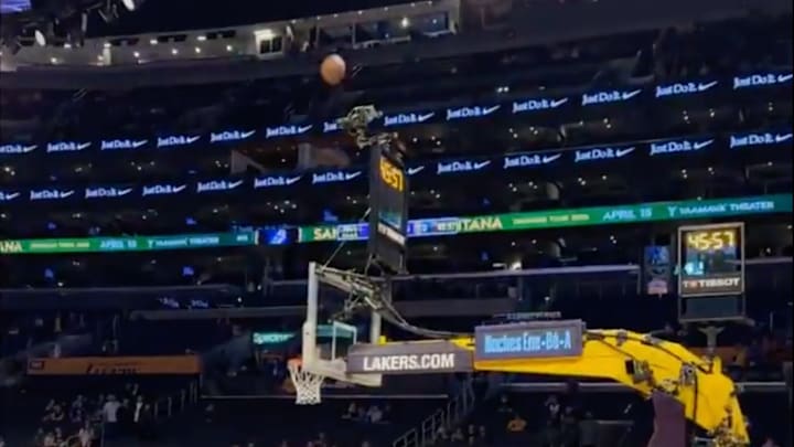 Luka Doncic made an unbelievable trick shot before the Lakers played the Nuggets.