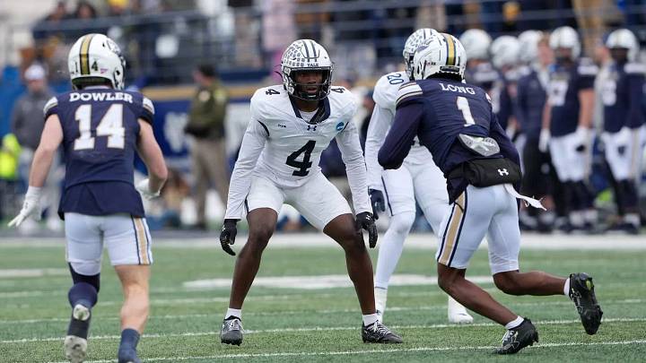 Yale defensive back Abu Kamara (4) Yale defensive back Abu Kamara (4)