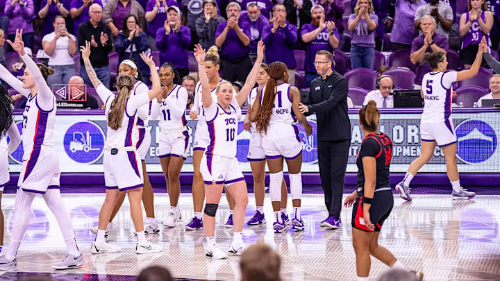 TCU Women's Basketball win their final home game to go undefeated at home against Houston. 