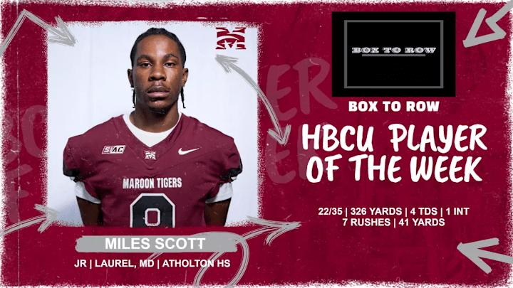 Miles Scott - HBCU PLAYER OF THE WEEK Miles Scott - HBCU PLAYER OF THE WEEK