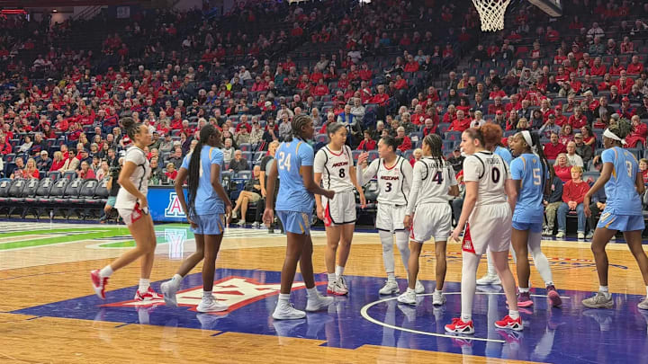 Dec. 3, 2025; Southern Jaguars defeat Arizona Wildcats in collegiate women's basketball.