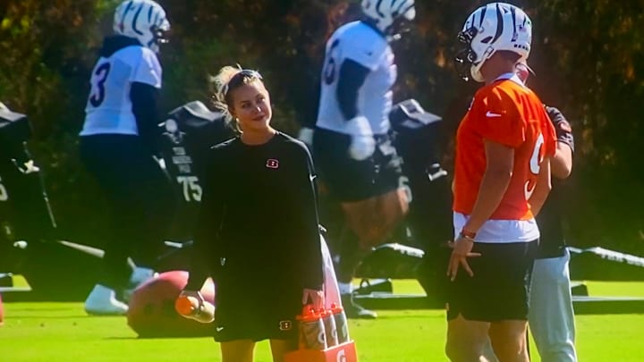 Former Bengals athletic trainer Whitney Desotell listens to Joe Burrow talk about fossils on the Netflix documentary "Quarterback." Former Bengals athletic trainer Whitney Desotell listens to Joe Burrow talk about fossils on the Netflix documentary "Quarterback."